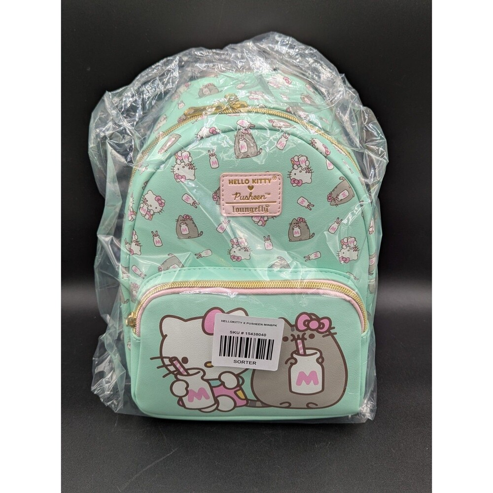 Loungefly Hello Kitty X Pusheen Mint Milk Mini Backpack New